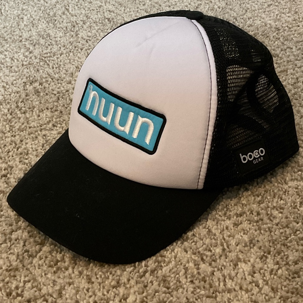 Nuun Snapback Trucker Hat Black One Size Adjustable Mesh Back Poly Boco Gear